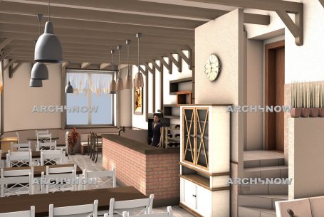 Vizualizácia rekonštrukcie interiéru reštaurácie