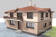 Vizualizácia riešenia farebnosti fasády RD